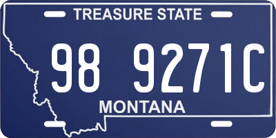 MT license plate 989271C