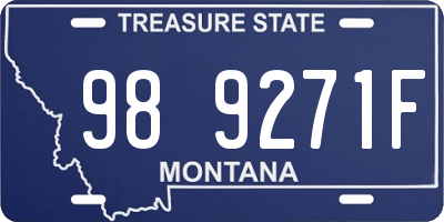 MT license plate 989271F