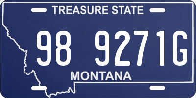 MT license plate 989271G