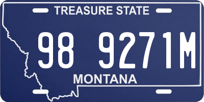 MT license plate 989271M