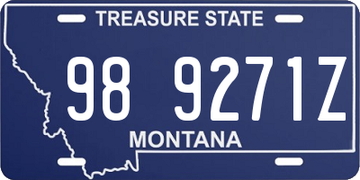 MT license plate 989271Z