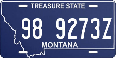 MT license plate 989273Z