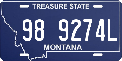 MT license plate 989274L