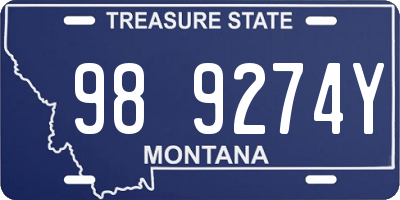 MT license plate 989274Y