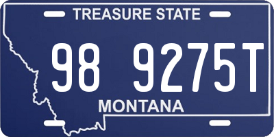 MT license plate 989275T