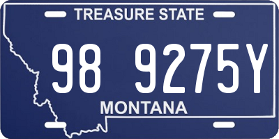 MT license plate 989275Y