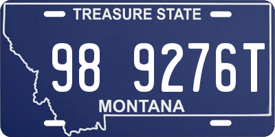 MT license plate 989276T