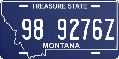 MT license plate 989276Z