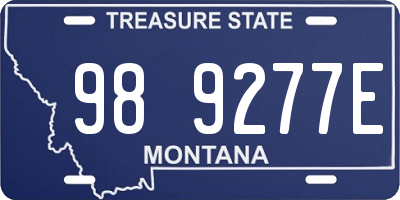 MT license plate 989277E