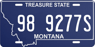 MT license plate 989277S