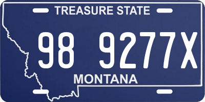 MT license plate 989277X