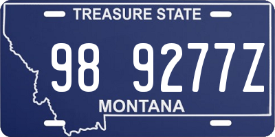 MT license plate 989277Z