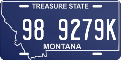 MT license plate 989279K