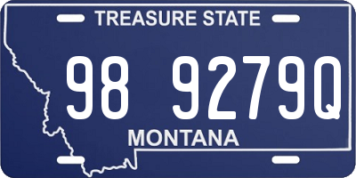 MT license plate 989279Q