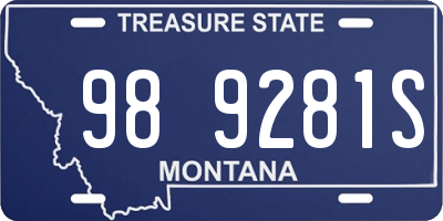 MT license plate 989281S