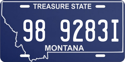 MT license plate 989283I