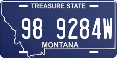 MT license plate 989284W