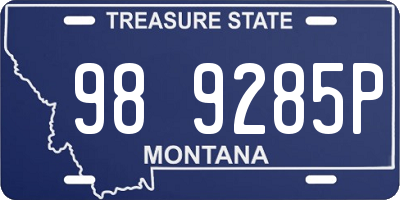 MT license plate 989285P