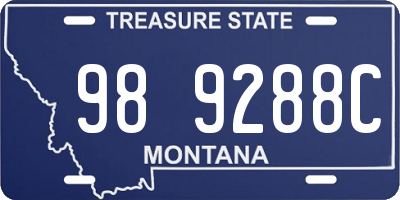 MT license plate 989288C