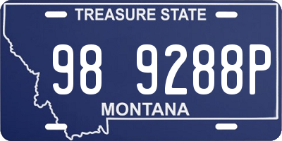 MT license plate 989288P