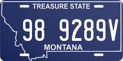 MT license plate 989289V