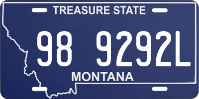 MT license plate 989292L