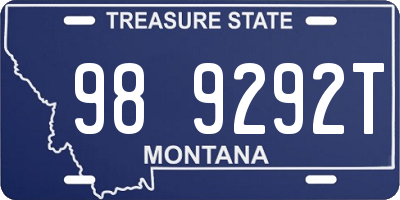 MT license plate 989292T