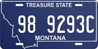 MT license plate 989293C
