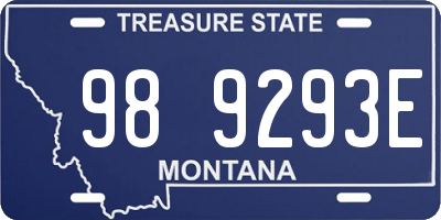 MT license plate 989293E