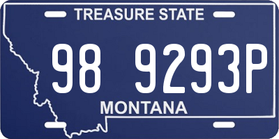 MT license plate 989293P