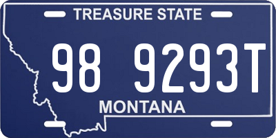 MT license plate 989293T