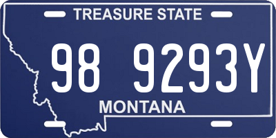 MT license plate 989293Y