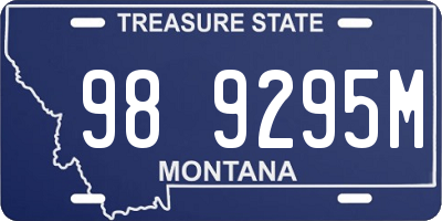 MT license plate 989295M