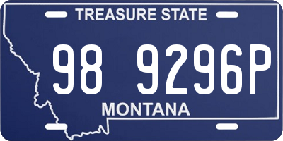 MT license plate 989296P
