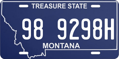 MT license plate 989298H