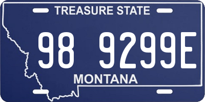 MT license plate 989299E
