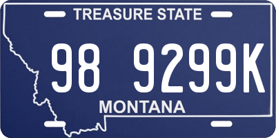 MT license plate 989299K