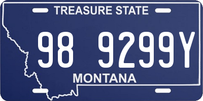 MT license plate 989299Y