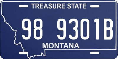 MT license plate 989301B