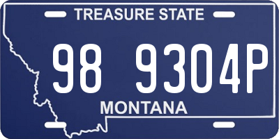 MT license plate 989304P