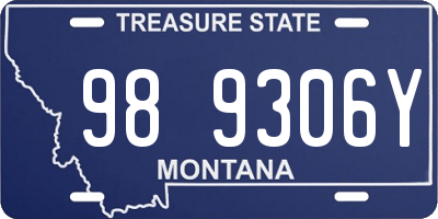 MT license plate 989306Y