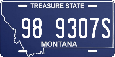 MT license plate 989307S