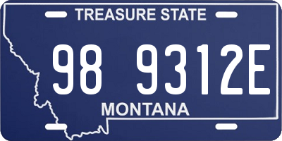 MT license plate 989312E