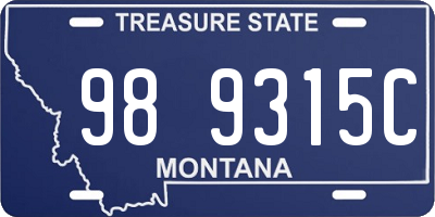 MT license plate 989315C