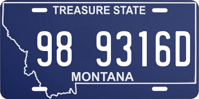 MT license plate 989316D
