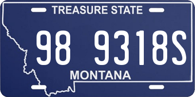 MT license plate 989318S