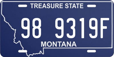 MT license plate 989319F