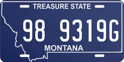 MT license plate 989319G
