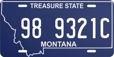 MT license plate 989321C