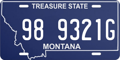 MT license plate 989321G
